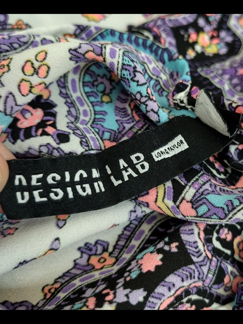 Design Lab Women's Cold-Shoulder Colorful Blouse Size XS - Picture 4 of 6